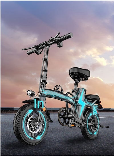 Buy New Energy Electric Adult Folding Bike, 400W Motor, 30-35MPH, 48V/25Ah Battery, 120 Miles of Range, Detachable Folding Electric Bike, For Daily Commuting, Leisure, Outdoor Activities, No Worry Traffic Jams in Saudi Arabia