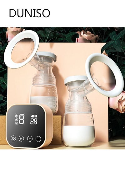 اشتري Double Electric Breast Pump Milk Extractor Breastfeeding Pump with 4 Modes 9 Levels Portable Breast Pump Strong Suction Power Quiet Pain Free في السعودية