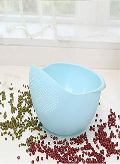 Buy Rice Bowl | Plastic Rice Pulses Fruits Vegetable Noodles Pasta Washing Bowl and Strainer in UAE