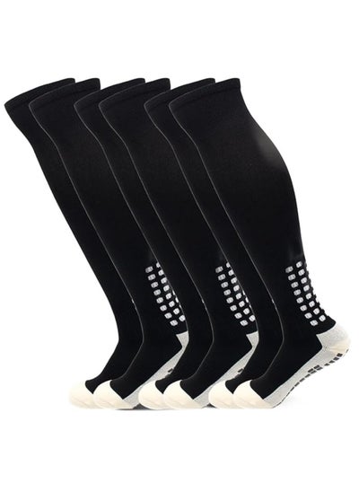 اشتري Unisex Adult Grip Soccer Socks for Men Knee Knee Soccer Socks Black في السعودية