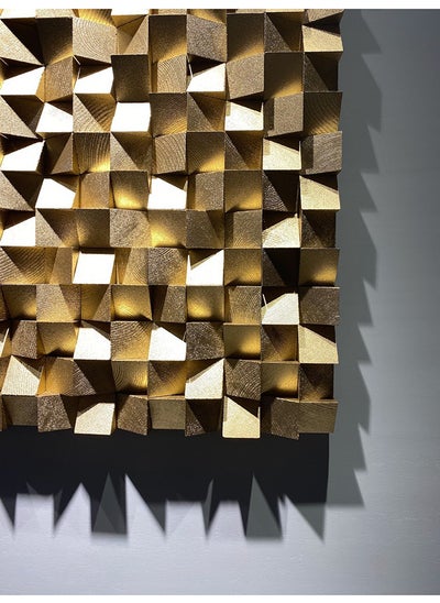 Buy Gold Monochrome Wood Wall Decor By Woodeometry in Egypt