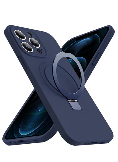 Buy iPhone 12 Pro Max MagSafe Case with Magnetic Invisible Stand,【Full Shockproof Protection】Silicone Phone Cover with Kickstand for Apple 12 Pro Max (Navy Blue) in Saudi Arabia