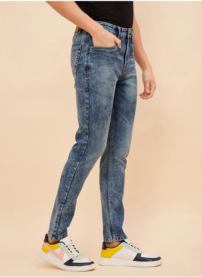 اشتري Mid Rise Acid Wash Jeans في السعودية