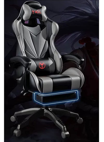 Red gaming deals chair with footrest