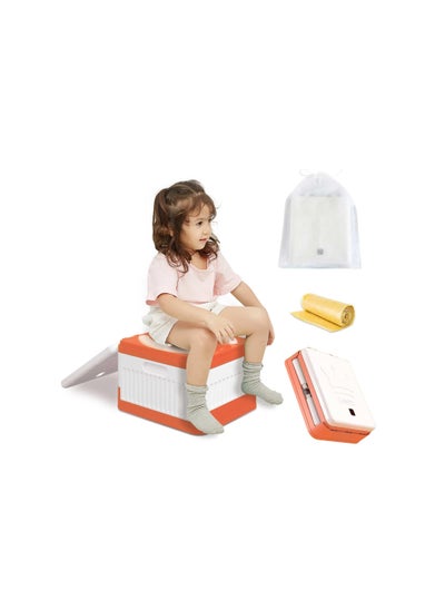 Buy Foldable Portable Potty Seat for Toddlers - Ideal for Travel, Camping, and Urgent Situations - Includes 1 Storage Bag and 20 Garbage Bags for Easy Clean-Up. in Saudi Arabia