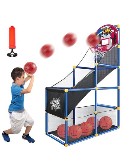 اشتري Kids Arcade Basketball Game Set with 6 Balls and Hoop for Kids في الامارات