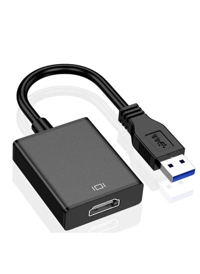 Buy USB to HDMI Adapter, USB 3.0/2.0 to HDMI 1080P Video Graphics Cable Converter with Audio for PC Laptop Projector HDTV Compatible with Windows XP 7/8/8.1/10 in Saudi Arabia