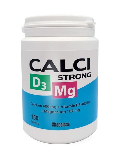 اشتري Calci Strong Calcium Vitamin D3 Magnesium supports and maintains Bone and Muscular Health 150 Tablets في الامارات