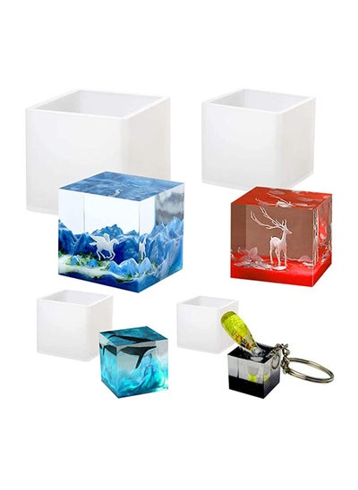 Buy Square Resin Mould, SYOSI Cube Silicone Molds Resin Casting Molds for DIY Souvenir Craft Making Candle, for DIY Craft Jewelry Storage Trinket Gift Box Home Decoration 4 Pack 4 Sizes in UAE