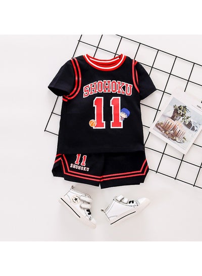 Buy Round Neck Short-Sleeved Suit Baby Basketball Uniform Two-Piece Set in UAE