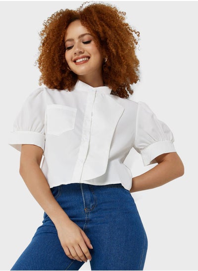 Buy Puff Sleeve Detail Shirt in Saudi Arabia