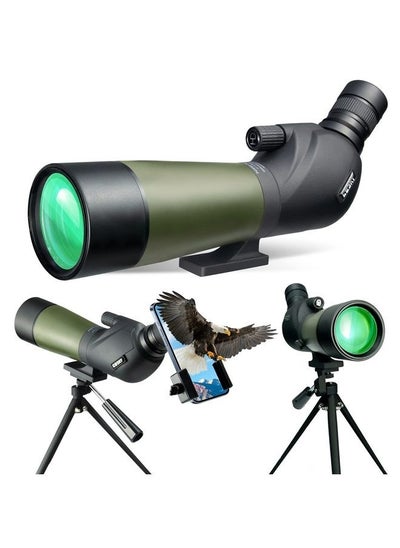 اشتري 20-60x60 HD Spotting Scope with Tripod, Carrying Bag and Scope Phone Adapter - BAK4 45 Degree Angled Spotter Scope for Target Shooting Hunting Bird Watching Wildlife Scenery في الامارات