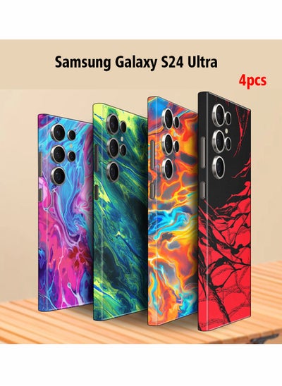 Buy 4Pcs Samsung Galaxy S24 Ultra Case Back Cover Protection,Skin Wrap for Samsung Galaxy S24 Ultra, Phone Sticker Protective Film Decal Cover for Phone Back, Camera, Frame - Not Phone Case in UAE