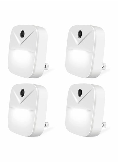 Buy 4 Pack Night Light Plug In Smart Light Automated On And Off Wall Light for Hallways Bedrooms Bathrooms Kitchens Stairs White Light Intelligent Induction Bedside Lamp Energy Saving Light Control in UAE