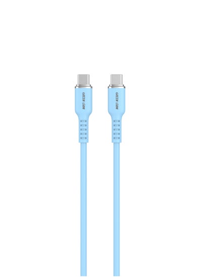 Buy USB-C TO USB-C Silicone Cable / 60W Current / High Transfer Speed / Secure & Safe / Charge & Sync / 10,000 Bends / Wide Compatible / Long Length Cable - Blue in UAE