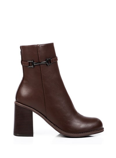 Buy buckle topped block heeled half boots in Egypt