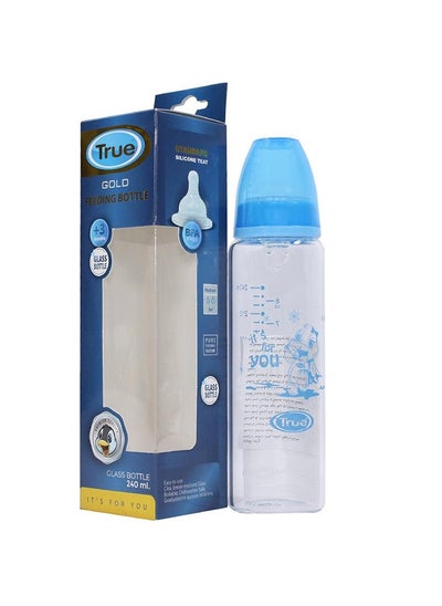 Buy True Gold Glass Feeding Bottle 240 ml (3+ m) in Egypt