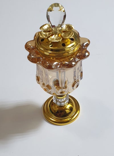 Buy Oud Burner Glass&Gold 19.5 x 9cm in UAE