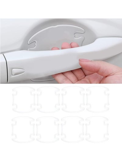 Buy Car Door Handle Sticker, 8 PCS Auto Door Handle Protective Film, 3D Transparent Non Marking Car Door Handle Cup Protector, Invisible Anti-Scratches Car Door Handle Protector for Most Car in Saudi Arabia