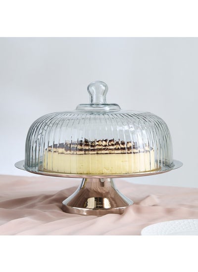 اشتري Oriental Cake Stand with Glass Dome 32.5 x 26 x 32.5 cm في الامارات