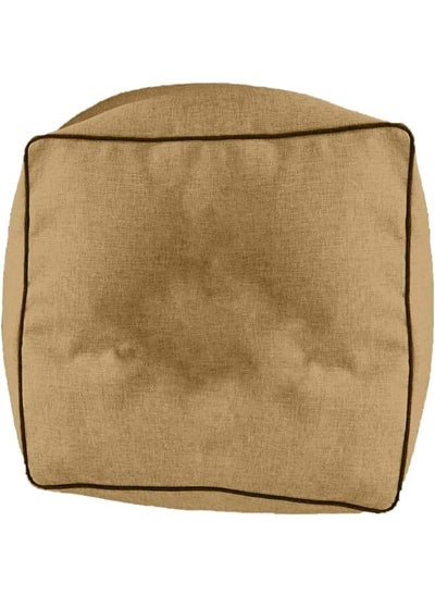 اشتري Linen Floor Cushion Microfiber Filler 65X65X40 Camel في السعودية