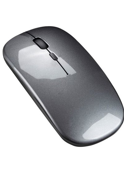 اشتري Wireless 2.4G Mouse Ultra-thin Silent Mouse Portable and Sleek Mice Rechargeable Mouse 10m/33ft Wireless Transmission (Grey) في الامارات
