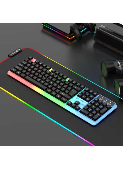 Buy T25 Mechanical Keyboard Gaming Wired Set TX35 Normal Luminous Keyboard Black in Saudi Arabia