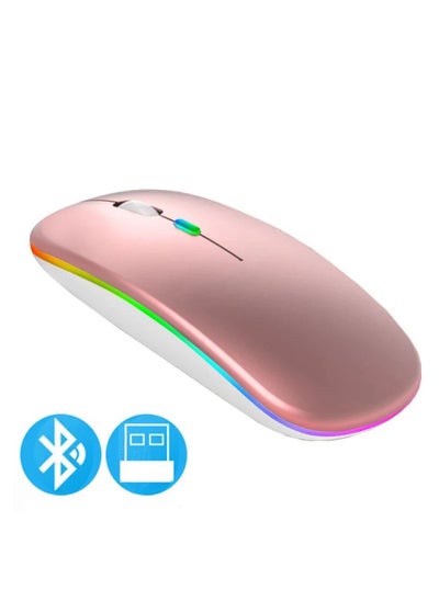 اشتري Ultra Thin 2.4GHz 1600DPI 3 Modes Adjustable RGB Light Large Capacity Battery Rechargeable Wireless Mouse في الامارات