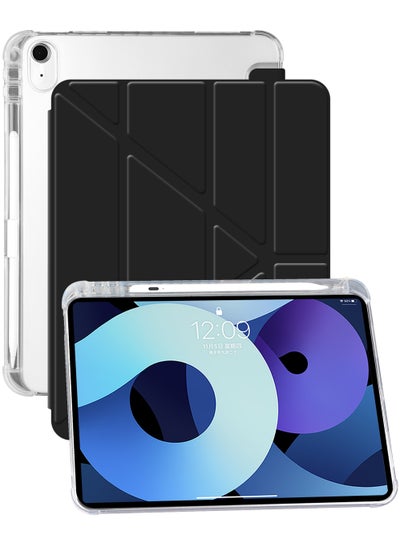 Buy Case for iPad Air 5/4 (2022/2020 5th/4th Generation 10.9-Inch) with Pencil Holder, Clear Transparent Back Shell Slim Stand Shockproof Tablet Cover Auto Wake/Sleep in UAE