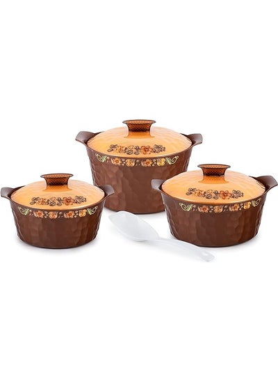 Buy Hexon Florenza Casserole 3Pcs Jumbo 2500 I 3500 I 4500 Brown Bc 111 in Saudi Arabia