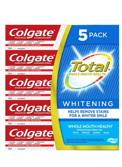 Buy 5-Piece Total Whitening Toothpaste Gel, Helps Remove Stains 5x170 mL in UAE