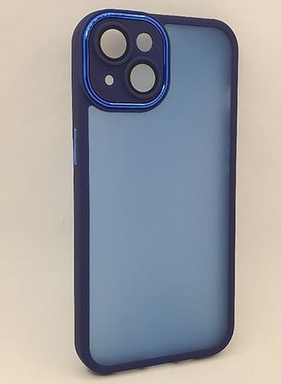 اشتري IPhone 14 (6.1 Inch) Case Full Protection Cover With Glass Lens Protection - Blue في مصر