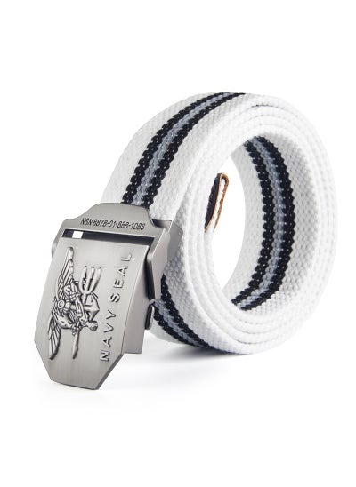 اشتري NAVY SEAL Canvas Military Belt for MenWhite stripe White stripe في الامارات