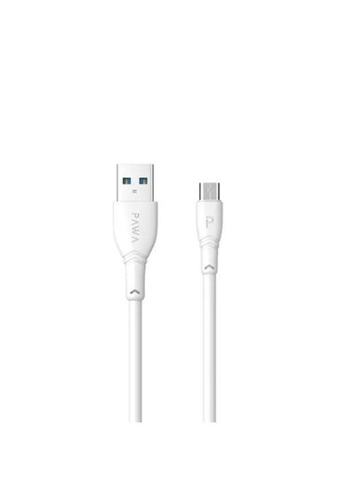 Buy Pawa PVC USB-A to Micro USB Cable 2.4A 1.2M - White in UAE