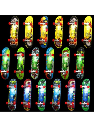 Buy Light up Mini Finger Skateboard Toys Set, 18 Pcs  LED Finger Skateboards, Hand Skateboard Toys Fingerboard Tiny Skateboards for Fingers Creative Fingertips Movement for Sports Party Favors in Saudi Arabia