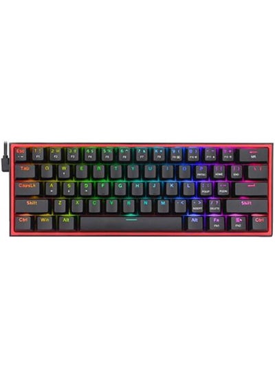 اشتري Fizz Pro K616-RGB Wired/Wireless RGB Mechanical Gaming Keyboard, Ultra-Portable, Bluetooth 2.4G Connection, 61 Keys, Hot-Swappable Red Switch, 20 Preset Backlight Modes, Black في الامارات