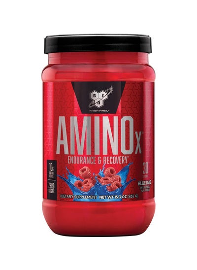 Buy Amino X Muscle Recovery & Endurance Powder with BCAAs, 10 Grams of Amino Acids, Keto Friendly, Caffeine Free, Flavor: Blue Raspberry, 30 Servings in UAE