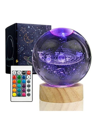 اشتري COOLBABY Crystal Ball Tabletop Small Night Light Solar System Ornaments Creative Glass Ball Ornaments Birthday Gift Graduation Gift في الامارات