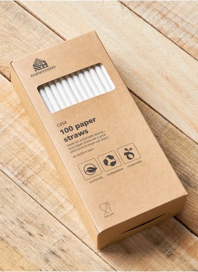 Buy 100-Piece Paper Drinking Straw Set in Saudi Arabia