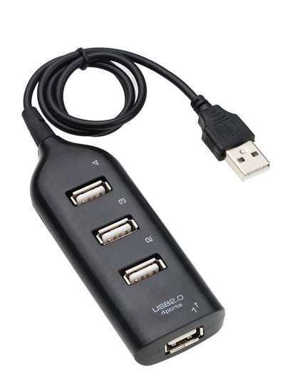 Buy USB HUB 4-Port USB 2.0 Hub Multi USB Port Expander Splitter for PC, Computer, Keyboard, Mouse, Flash Drive in UAE