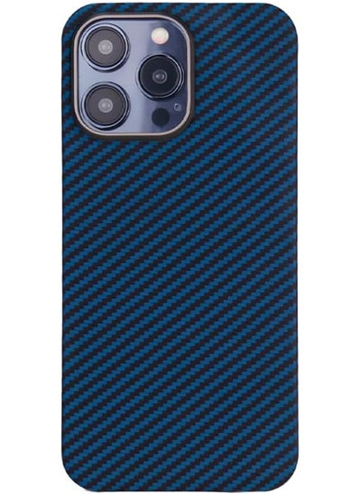 اشتري Real Aramid Fiber [Ultra Slim] for iPhone 15 Pro MAX Case Cover [MagSafe Compatible] Lightweight Anti-Scratch - Matte Blue Black في الامارات