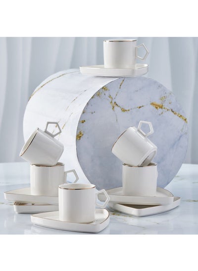 Buy Geo Porcelain Coffee Cup Set 12 Pcs in Egypt