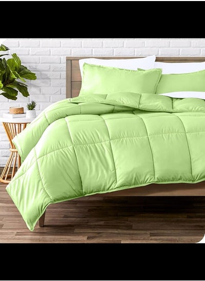 Buy Cotton - Plain - Heavy Comforter - 4Kgs - Down Alternative Filling - (For Matress 180cm/200cm) - Size  (250cm x 240cm) - Lime in Egypt