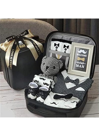 Buy New Born Clothes Suit Gift Set For Baby Boy - 6 Pieces, Black in Saudi Arabia