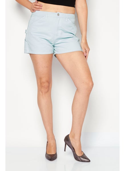 اشتري Women Solid Denim Shorts, Blue في السعودية