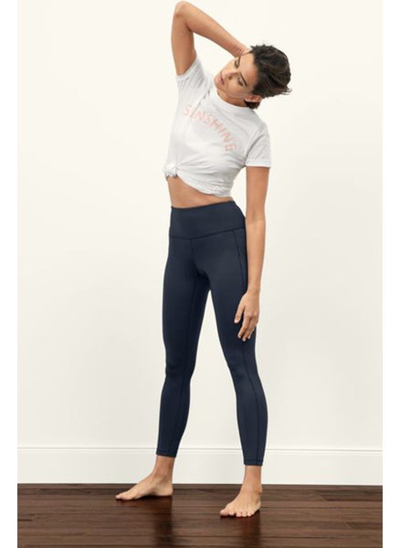 اشتري Women Sportswear Fit Plain Training Tights, Navy Blue في الامارات