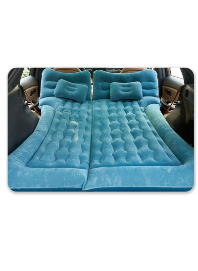 اشتري 7-Pieces Air Mattress Inflatable Bed for Car Travel and Camping with 2 Pillows 180K Blue في الامارات