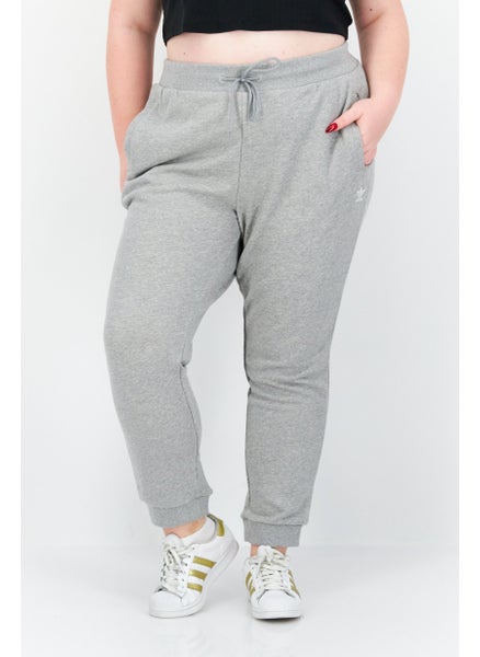 Buy Women Plus Size Drawstring Jogger Pants, Grey in UAE