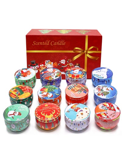 Buy 12 Pack Christmas Scented Candles, 2.5OZ Jar Candles, 12 Christmas Fragrances Scented Candle Set for Women, 12 Hour Burning Time, Candle Gift for Mom, Grandma, Teacher, Coworks in UAE