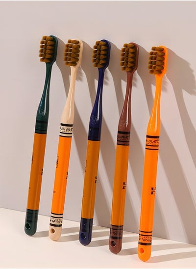 Buy Toothbrush Soft Bristles 5-Pack Toothbrush Household Adult Men And Women Toothbrush Soft Bristles Advanced Toothbrush in Saudi Arabia